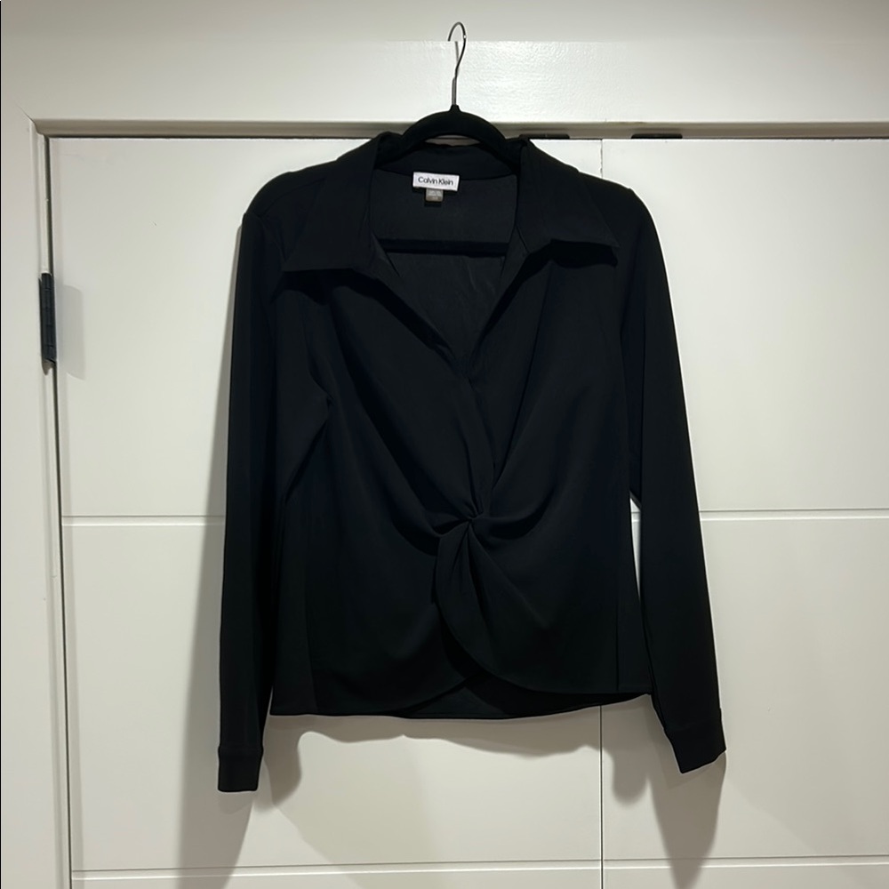 Calvin Klein Black Twist Front Top